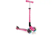 Globber Primo Foldable Scooter with Light and Anodized Tbar - Neon Pink