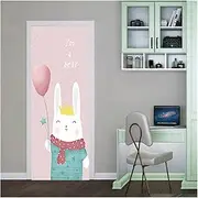 Door Stickers Stick Figure Door Sticker Self-Adhesive Whole Piece Refurbished Bathroom Cabinet Closet Push Pull Shift Door Glass Sticker (Color : R, Size : 95x215cm)