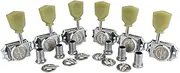 Guyker 6Pcs Guitar Locking String Tuning Pegs (3R + 3L) – 1:15 Vintage Deluxe Style Tuners Key Machine Heads Set with Keystone Knob Replacement for Les Paul Style Electric or Acoustic Guitar - Chrome