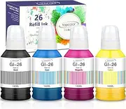 Topcolor GI-26 GI26 GX7021 Ink Refill Bottles Compatible for Canon 26 GI-26 GI26 Ink Bottles, Compatible for Canon MAXIFY GX6021 GX7021 GX7020 GX6020 GX4020 GX5020 GX3020 GX6120 Megatank Printer
