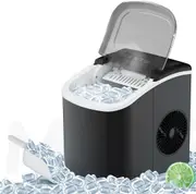 YOPOWER 1.2L Countertop Ice Maker Machine Portable Commercial Ice Machine Black