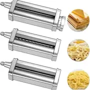 3 PCS Pasta Dough Roller Fettuccine Spaghetti Pasta Maker Attachment for Kitchenaid Stand Mixers Machine Mixer Not Included