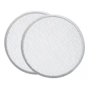 2Pcs Pizza Screen, 12" Round Pizza Baking Screen with Holes, Silver Tone