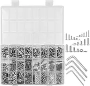 520 Pcs NUZAMAS M3 M4 M5 M6 Hex Head Machine Bolts Nuts Washers Kit 304 Stainless Steel Hex Button Head Cap Screws Nuts Head Cap Screws Assortment Set Kit with Storage Box