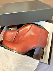 Alexander Wang Gabi Boots Blood Orange Cordova Leather Cut Out Heel s41 NIB $675