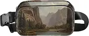 [GAIGEO] Bierstadt Albert Sunrise Glacier Scene Fanny Pack for Women Hip Pack Belt Bag Waterproof Neon Cross Body Waist Pack, Albert Bierstadt Gates Yosemite landscape, 8 x 5.3 x 2.3 inch, Funny Print