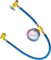 Bvizyelck AC Charge Hose,Refrigerant Charging Hoses | Leak-Proof Anti-Backflow with Pressure Gauge Air Conditioner Recharge Tool for RV System Home Most Vehicles Auto