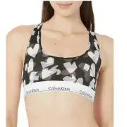 Calvin Klein Modern Cotton Stretch Unlined Bralette Remembered Hearts Size Small