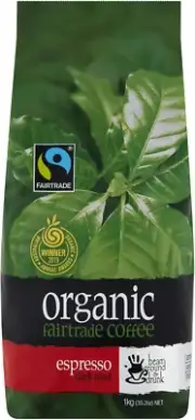 Bean Ground & Drunk Organic Fairtrade Coffee Beans Espresso 1Kg