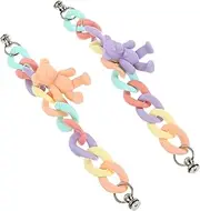KALLORY 2Pcs Acrylic Phone Case Chain with Cute DIY Mobile Phone Cover Decoration Handheld Lanyard Accessory for for and Daily Use