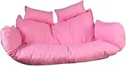 DONGXIAO Double swing cushion thickened hanging chair cushion swing egg chair rattan sofa seat garden replacement cushion with armrests for indoor outdoor 15cm thick 160cm long 90cm wide(Color:Pink)