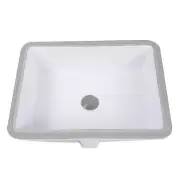 Nantucket Sinks GB-17x13-W Glazed Bottom Undermount Rectangle Ceramic Sink, 1...