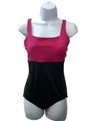 Speedo Women’s Swimsuit One Piece Adjustable Square Neck Moderate Cut Size 6