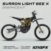 Surron Light Bee X Graphics Kit FOX DUST Black Gold Decals Stickers Laminated