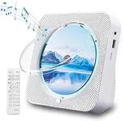 ZYOKATA CD Player Portable Bluetooth 5.1 Desktop CD Player with HiFi Sound Speakers,Remote Control,Dust Cover,LED Display,Boombox FM Radio,USB/AUX for Home,Gift,Kids (KC718 White)