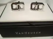 New Van Heusen Silver-Tone Linked Squares Cufflinks, $52 Retail
