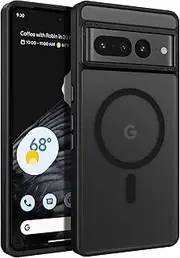 BENTOBEN Google Pixel 7 Pro Case [Magsafe Compatible] Translucent Matte Slim Thin Shockproof Protective Phone Case for Google Pixel 7 Pro 6.7" 2022, Black