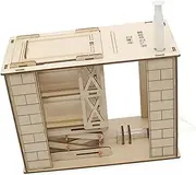 Amagogo Wooden DIY Garage Stem Teaching Projects 3D Assembly Toy Science Experiment Set DIY Stem Project Parking Garage Playset