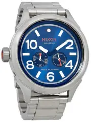 Nixon NEW October Tide SWISS Mvt-Titanium Case Watch Blue Sunray 49mm 300m 30ATM