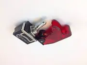 ON/ON DPDT 6P TOGGLE SWITCH SPADE TERM w/COVER TRANS RED 20A #661905/665018