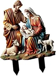 Abbraccia Outdoor Nativity Scene Garden Stake, Nativity Yard Sign, Xmas Holy Family Set for Lawn Party Yard Ornaments Xmas Gifts
