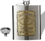 Jack Daniels Design Whisky Hip Flask - Bronze (Brand New)