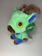 Super Cute Small Yoohoo Green Brown & Blue Plush Billy Goat Stuffed Animal Tags