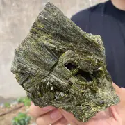 2.2lb Natural Green Tourmaline Quartz Crystal gemstone rough mineral specimen
