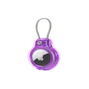 For Apple AirTag Case Protective Secure Holder with Wire Cable-Purple