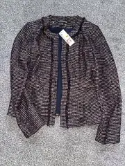 NWT Womens Warehouse Jacket Pink Wool Tweed UK Size 12 Lined Free Post (6)