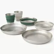 SEA TO SUMMIT Detour Stainless Steel Collapsible Dinnerware Set - 6 Piece New