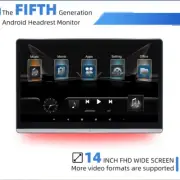 14" Rotatable 1080P Headrest Monitor Android 12 Touch Screen 2+32G WiFi OBD TPMS (for: Porsche)