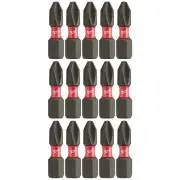 Milwaukee SHOCKWAVE Phillips #2 Insert Bit 48-32-5003 - 15 Piece Contractor Pack