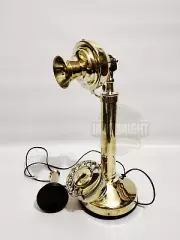 Vintage Brass Telephone For Home & Office Decor - Handmade Western Candlestick