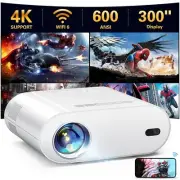 GooDee 4K Mini Projector with WiFi and Bluetooth Auto Keystone & Electric Foc...