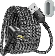 Garmin Watch Charger Cable Right Angle 4ft for Garmin Fenix 8 7 7X Pro 6 6X 5 5S 5X Replacement Charging Cable Cord Plus a Grey Silicone Charger Port Protector Anti Dust Plug