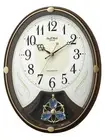 RHYTHM Wall Clock Radio Clock 6 Songs Melody 36.5x28.5x7.2cm Brown 4MN554RH06