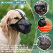 Pet Dog Muzzle Anti-lick Anti-Biting Chewing Mouth Cover Nylon Mesh Mask Size M