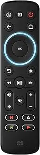 One For All Streamer Remote – Universal Remote Control for up to 3 Devices Streamer Boxes (Roku, Apple TV and More) TV and Sound bar – Learning Feature - Backlit Keys - Black – URC7935