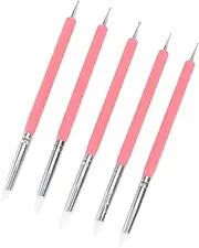 CORHAD 5pc Set Color Shaping Pen Double-ended Dotting Tool for Nail Art Silicone Metal Sculpture Clay Modeling