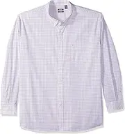 [IZOD] Men's Slim Fit Button Down Long Sleeve Stretch Performance Tattersal Shirt