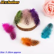 50PCS Rooster Feathers Spot Plume DIY Craft Costume Hat Decorations Millinery
