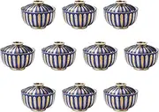 Set of 10, Kuresumaki Gold and Silver Tokusa Lid [4.5 x 3.5 inches (11.5 x 9 cm)] | Simmering Bowl, Arita Ware, Setomonohonpo