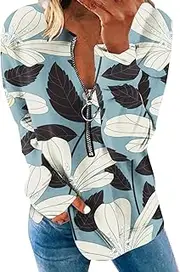 [MOLayys] Where is My Package,Hoodies Sweatpants Women Winter Fashion Long Sleeve Zipper Flower Feather Print Women Hoodless Sweater (O-B, XXXL), O-b, 3X-Large