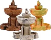 3Pcs Miniature Tabletop Fountain Resin Micro Landscape Decor Simulated Fountain Prop for Bonsai Landscaping Garden Decoration Exquisite Craftsmanship Durable