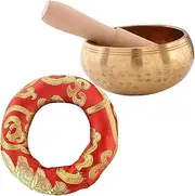 DRESSOOS 1 Set Sound Bowl with Mallet and Cushion Copper Meditation Singing Bowl for Yoga Home Decor and present for Buddhism Lovers Random Color