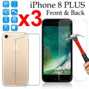 x3 Tempered Glass 9H screen protector for Apple iPhone 8 PLUS Front + 4H Back