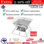 2-in-1 Camping Fire Pit BBQ Grill Smoker Outdoor Wood Charcoal Food Grade Steel