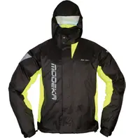 Modeka AX-Dry II, rain jacket , color: Black/Neon-Yellow , size: 4XL