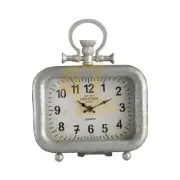 Old Town Table Clock Short Silver Indoor Office Home Decor Tabletop Decoration